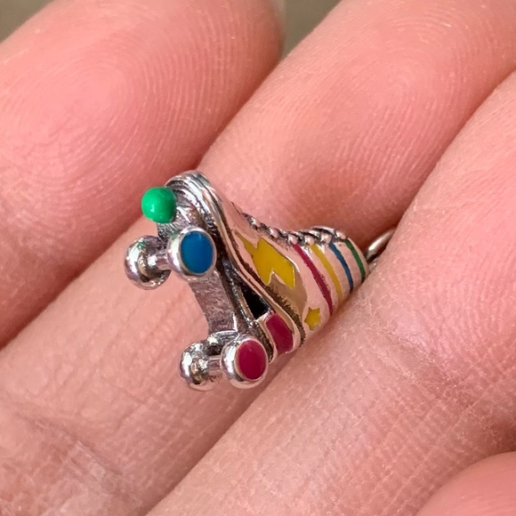 NWOT Retro Roller Skate Glow in the Dark Pendant Dangle Charm Sterling Silver - Picture 10 of 15